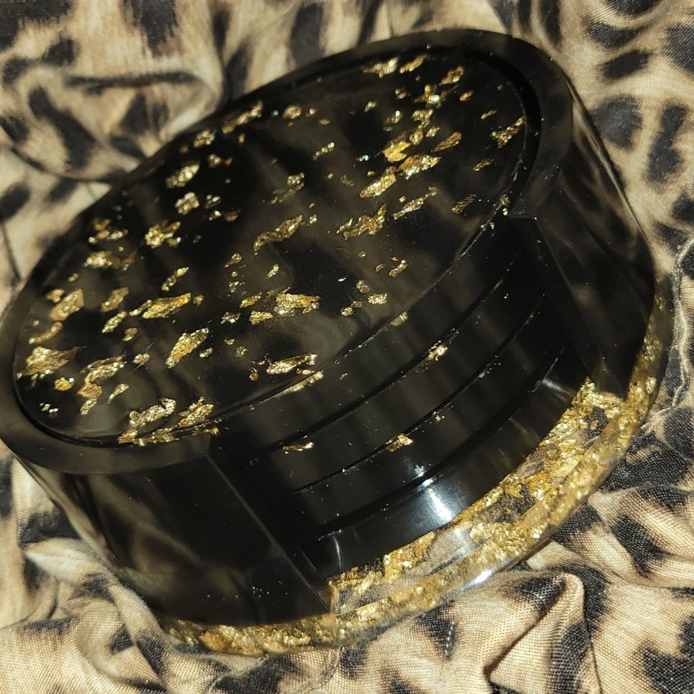 4 coaster set with holder